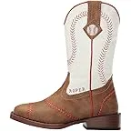 Brown Faux Leather Vamp White Shaft