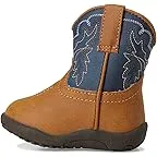 Tan Vamp With Navy Faux Leather Shaft