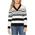 Cream/Black Melange Stripe