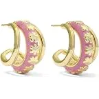 Gold Dark Pink Enamel