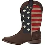 Brown Faux Leather Vamp Stars & Stripes Shaft