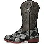 Black/Grey Faux Ostrich Patchwork Vamp