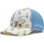 White Tropical Hat/Light Blue Mesh/White Clover