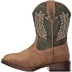 Brown Faux Leather Vamp Green Shaft