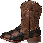 Black/Tan Faux Leather Patchwork Vamp