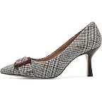 Neutral Plaid Textile/Hickory Leather