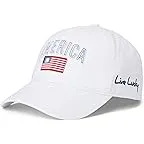 White Hat/3d Stitch Lettering/American Flag Woven Patch