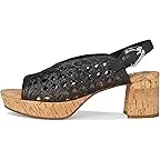 Black Embroidered Raffia/Cork Heel