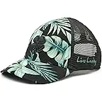 Black Green Tropical Hat/Black Mesh/Black Clover