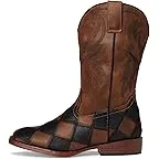 Black/Tan Faux Leather Patchwork Vamp