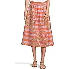 Papaya Metallic Floral Stripe Jacquard