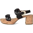 Black Leather Withraffia Heel