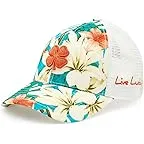 Red/Blue Tropical Hat/White Mesh/Red Clover