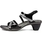 Black Madras Leather/Black Microfiber/Clear Rhinestones