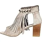 Tan Fringed Suede