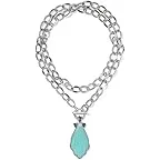 Vintage Silver Dark Teal Quartz