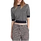 Navy And Ivory Mini Stripe