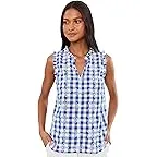 Starlight Navy Starfishing Embroidered Gingham