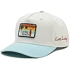 White/Sky Blue Hat/Multi-color Woven Patch