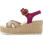 Fuchsia Suede/Linen Raffia