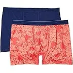 Solid Navy/Coral Leaves