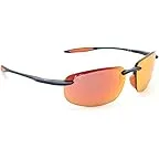 Matte Solid Dark Blue with Orange/Hawaii Lava Polarized