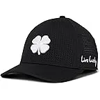Black Perforated Hat/3d Silver Clover
