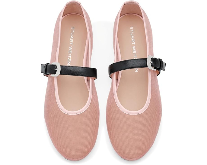 Балетки Stuart Weitzman Sai Bareitall Maryjane с круглым носком и регулируемой пряжкой