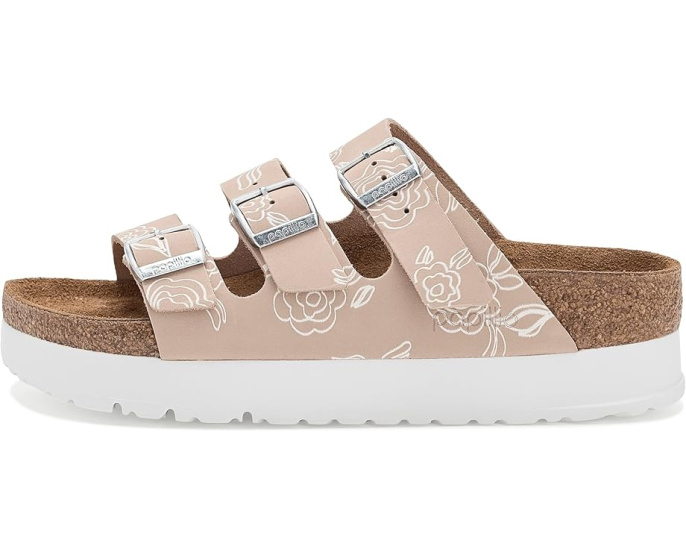 Босоножки Birkenstock Papillio Florida Platform с принтом на платформе