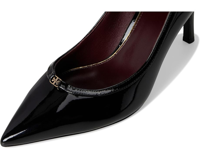 Туфли-лодочки Double T-Buckle Pump с острым носком на каблуке 80 мм Tory Burch