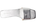 COACH босоножки Sculpted C Metallic Leather Flat Sandals кожаные серебристые