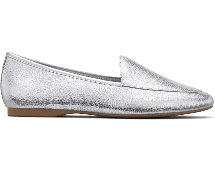 Birdies балетки Vesper Leather Flat серебристого цвета