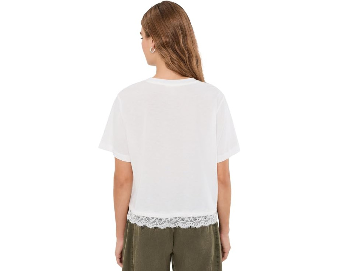 Lainey Lace Trim Shorts Sleeve Tee