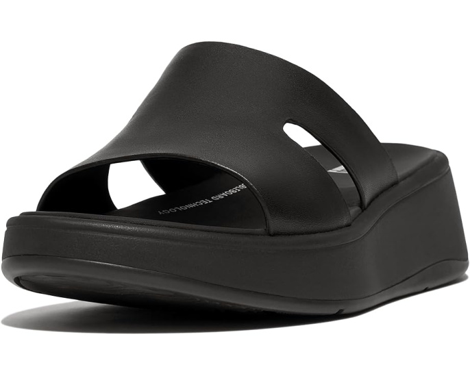 FitFlop сланцы F-Mode Raw-Edge Leather Flatform H-Bar