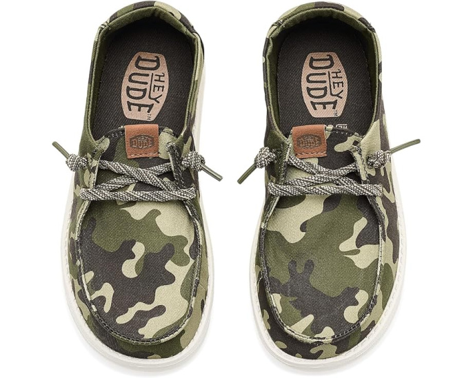 Hey Dude Кроссовки Wendy Essential Camo для детей с камуфляжным принтом