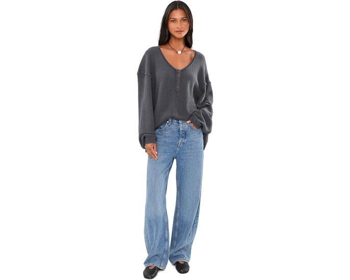 Free People лонгслив Montreal Thermal оверсайз
