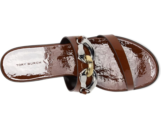 Сланцы Tory Burch Jessa Two Band с двойным ремешком и кожаной подошвой
