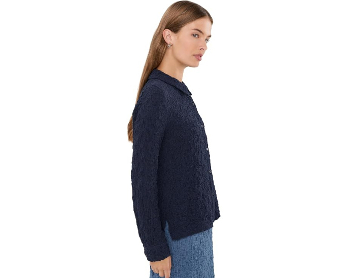 Блузка EILEEN FISHER Petite Bubble Jacquard классический воротник