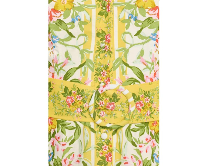 Платье макси Printed Cotton с поясом от Adrianna Papell