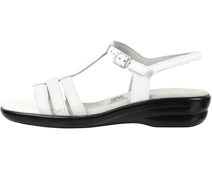 Сандалии SAS Capri T-Strap с регулируемой пряжкой и клином