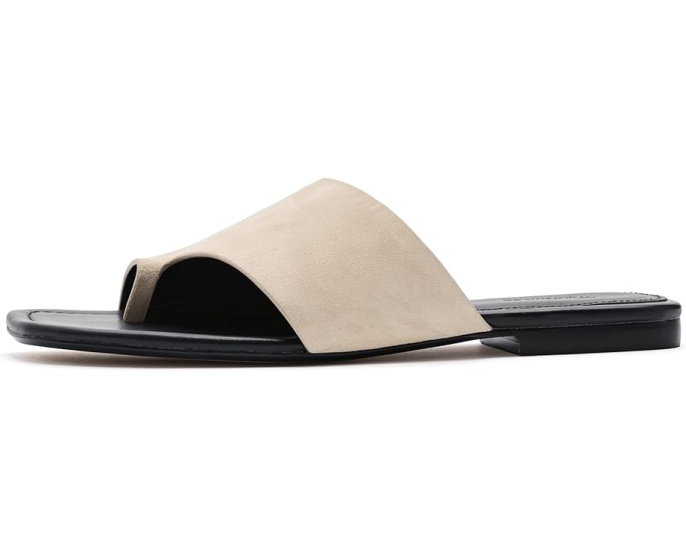 Сандалии Madewell Ashton Toe Loop из замши с кожаной стелькой и подошвой