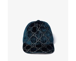 Шляпа Gucci Kids Double GG Velvet с фирменным принтом