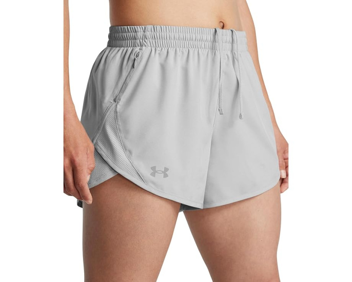 Шорты Under Armour Fly By Heathered с сетчатыми вставками и вшитым шортами