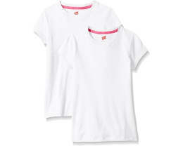 Футболка Jersey Cotton Tee для девочек (набор из 2) Hanes