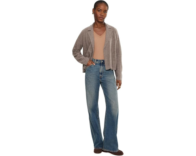Fine Felted Wool Notch Collar Cardigan