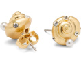 Серьги Beachside Studs от Kate Spade New York с кристаллами и жемчугом