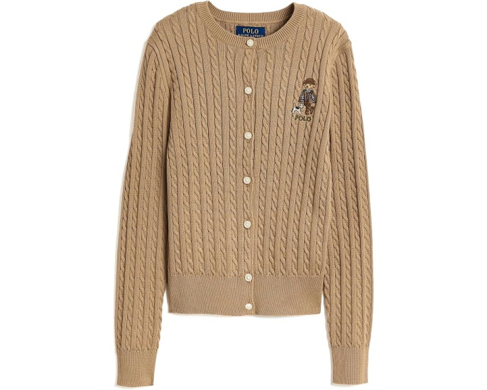 Polo Bear Mini-Cable Cotton Cardigan (Toddler/Little Kids)