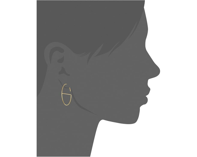 Серьги Rebecca Minkoff Small Circle/Bar Hoop с перемычкой и золотым покрытием