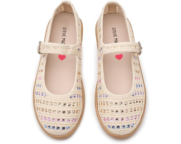 Балетки Steve Madden Kids Roree с ремешком Mary Jane и стразами