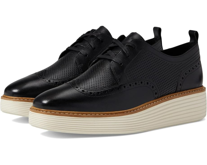 Оксфорды Originalgrand Platform Wing Tip на платформе с декоративными перфорациями от Cole Haan